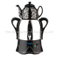 Turkish Samovar, Electric Kettle, Iranian, Russian Samovar with Ceramic Teapot 270-477